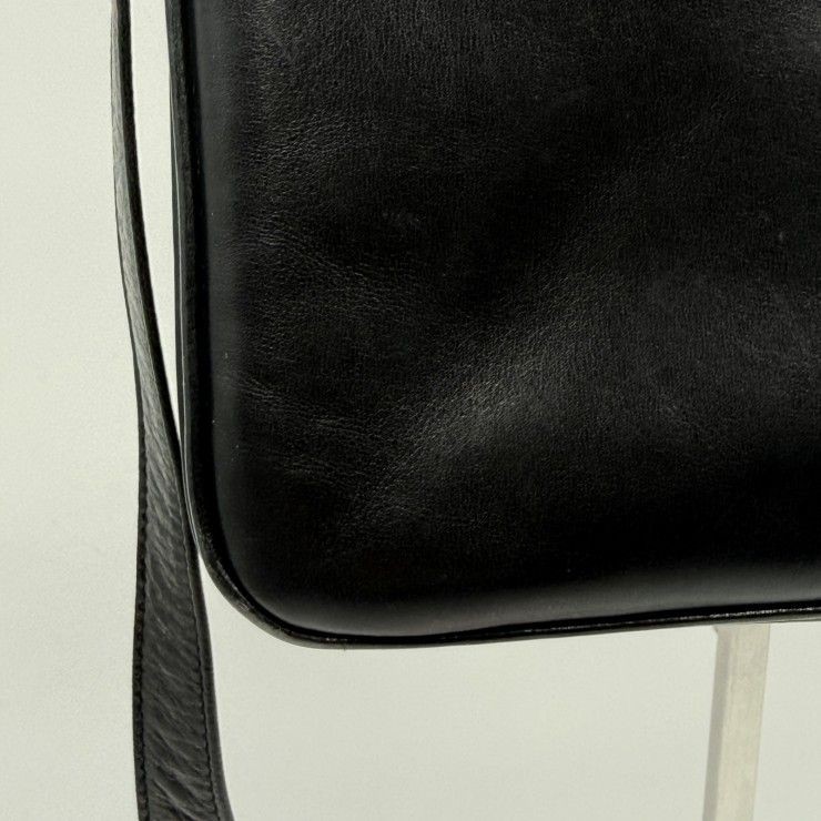 CELINE (Celine) Carriage Hardware Vintage Shoulder Bag Leather Black Gold Hardwa