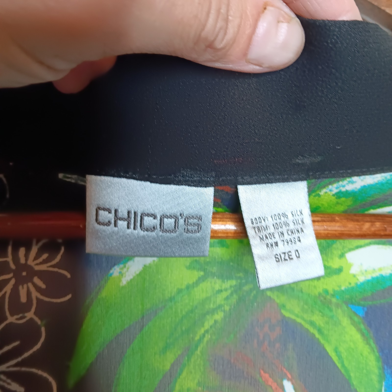 Chico’s Kimono Size S Multicolor Bird Tropical Tie-Front 100% Silk Luxury Resort