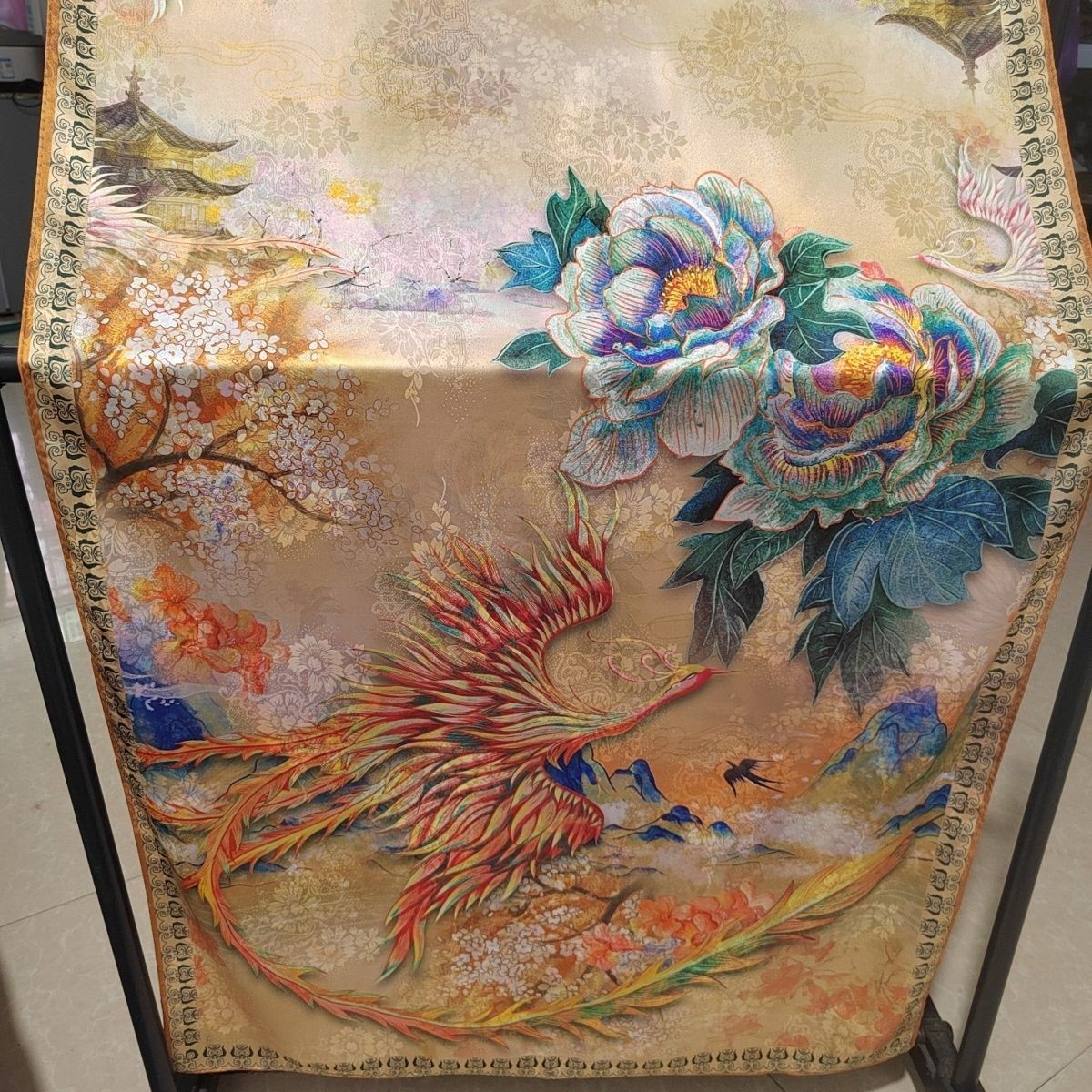 Phoenix Xiangyunsha Scarf Chinese Style 70*180cm Double-Sided Shawl Silk Scarf