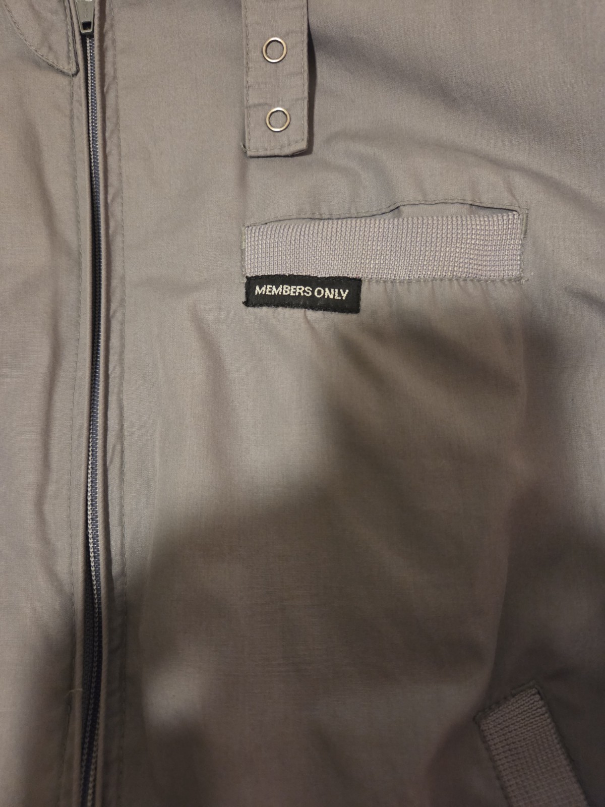 Members Only Men’s Gray Bomber Jacket Full Zip Stand-Up Collar Size 44