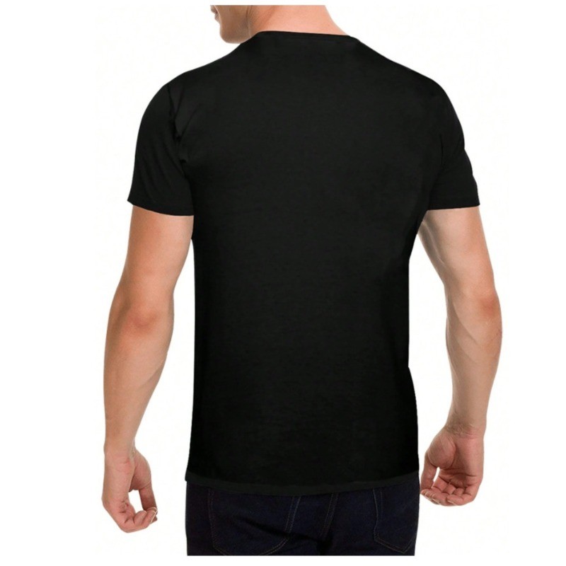 Men’s Plus Size Casual Crew Neck T-Shirt – Geometric-Pattern, Smooth Cotton