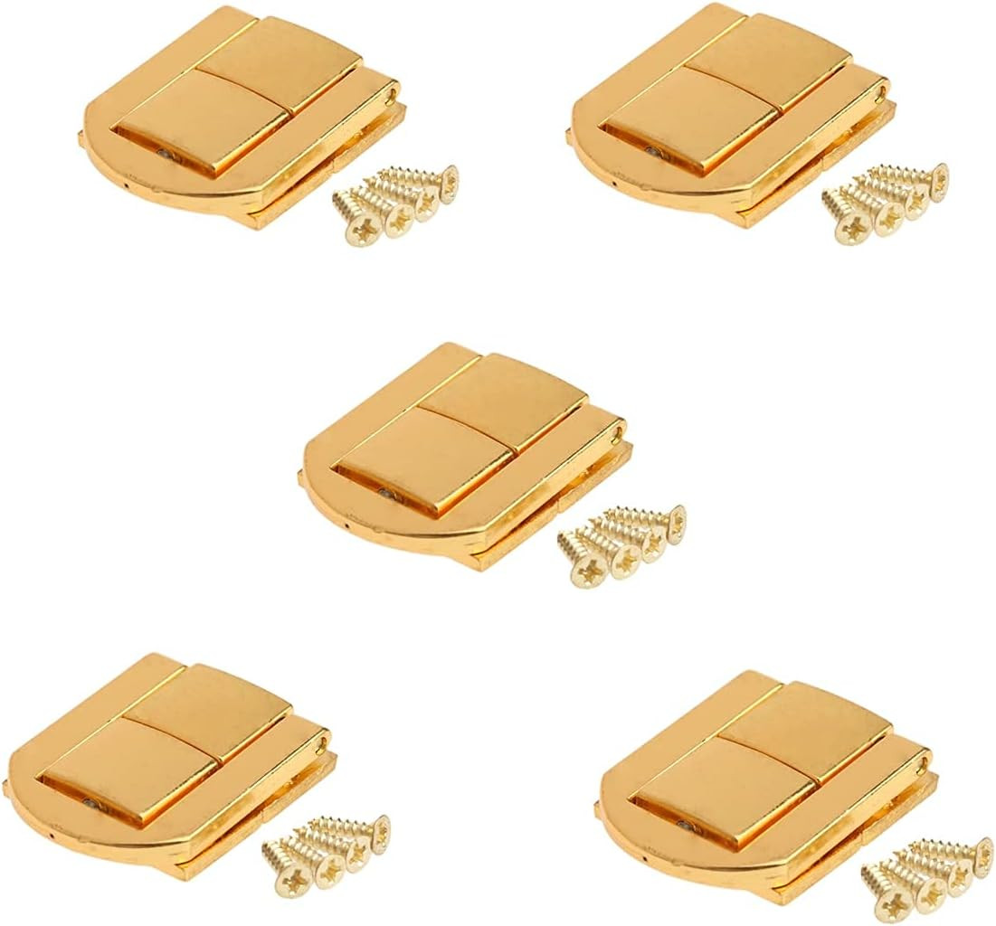 Toggle Catch Lock 0.98″X0.79″ Gold Retro Style Iron Hasp Wood Chest Lock Latch C