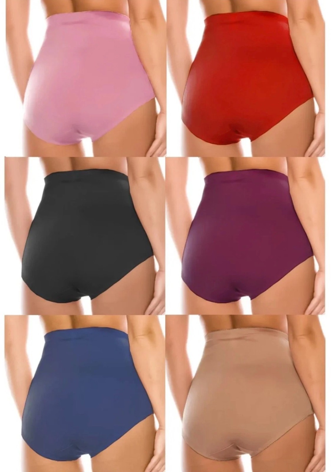 3 PC High Waist Brief Tummy Control Girdles Solid Shaper Panties 69061 S-2X GIFT