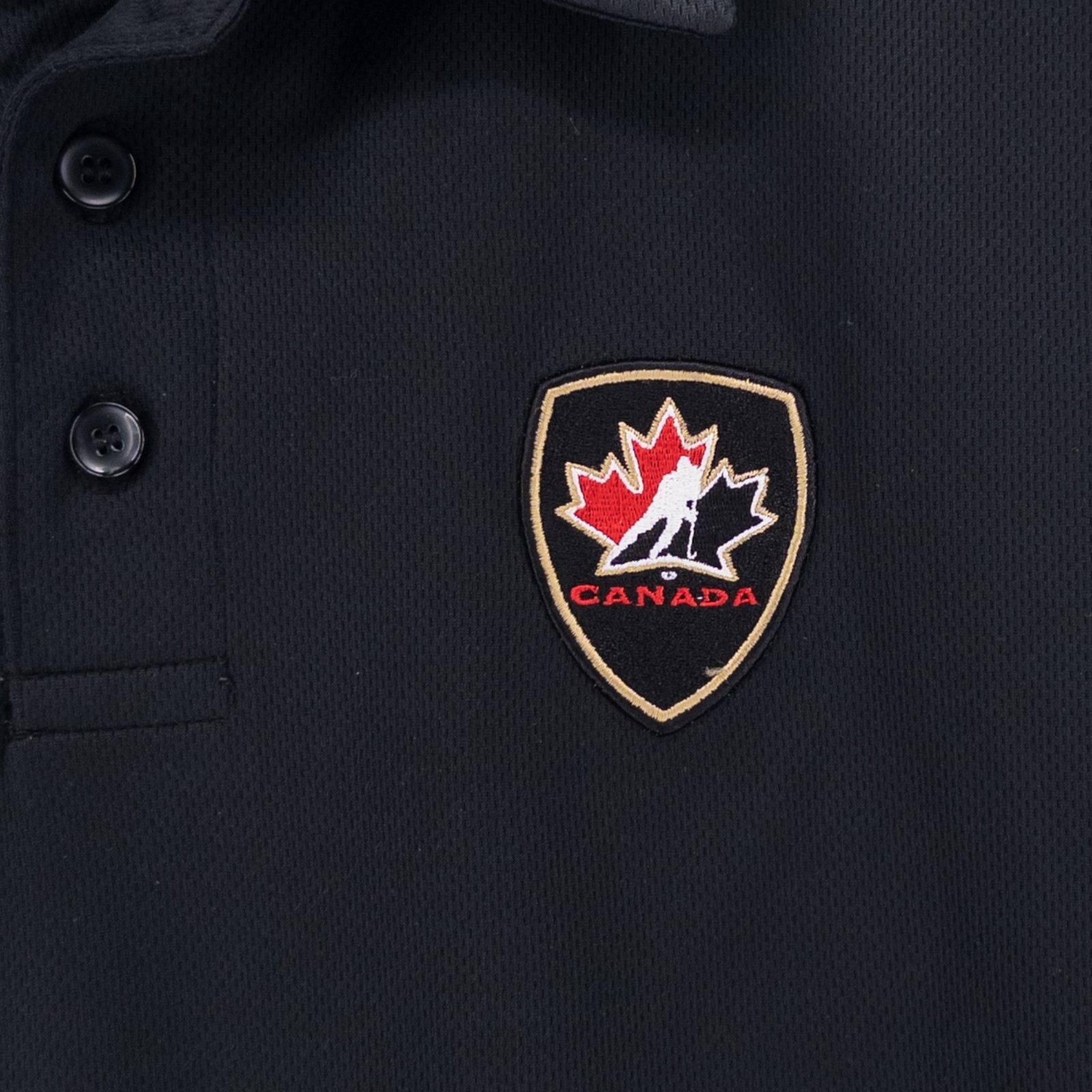 VTG Nike Bauer Men’s Medium Polo Shirt Black Canada Hockey Short Sleeve Olympics