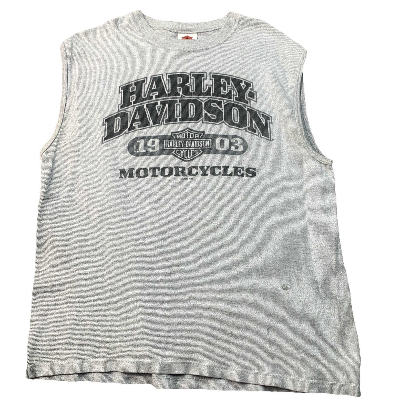 Harley-Davidson Shirt Mens XL Gray 1903 Sleeveless Henley Y2K Motorcycle Style