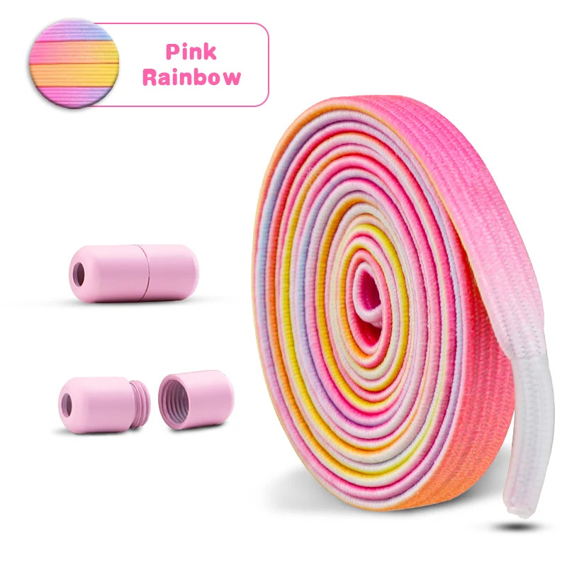 1Pair Colorful Shoelaces Without ties Kids Adult 0.7cm Flat Shoelace for Shoes E