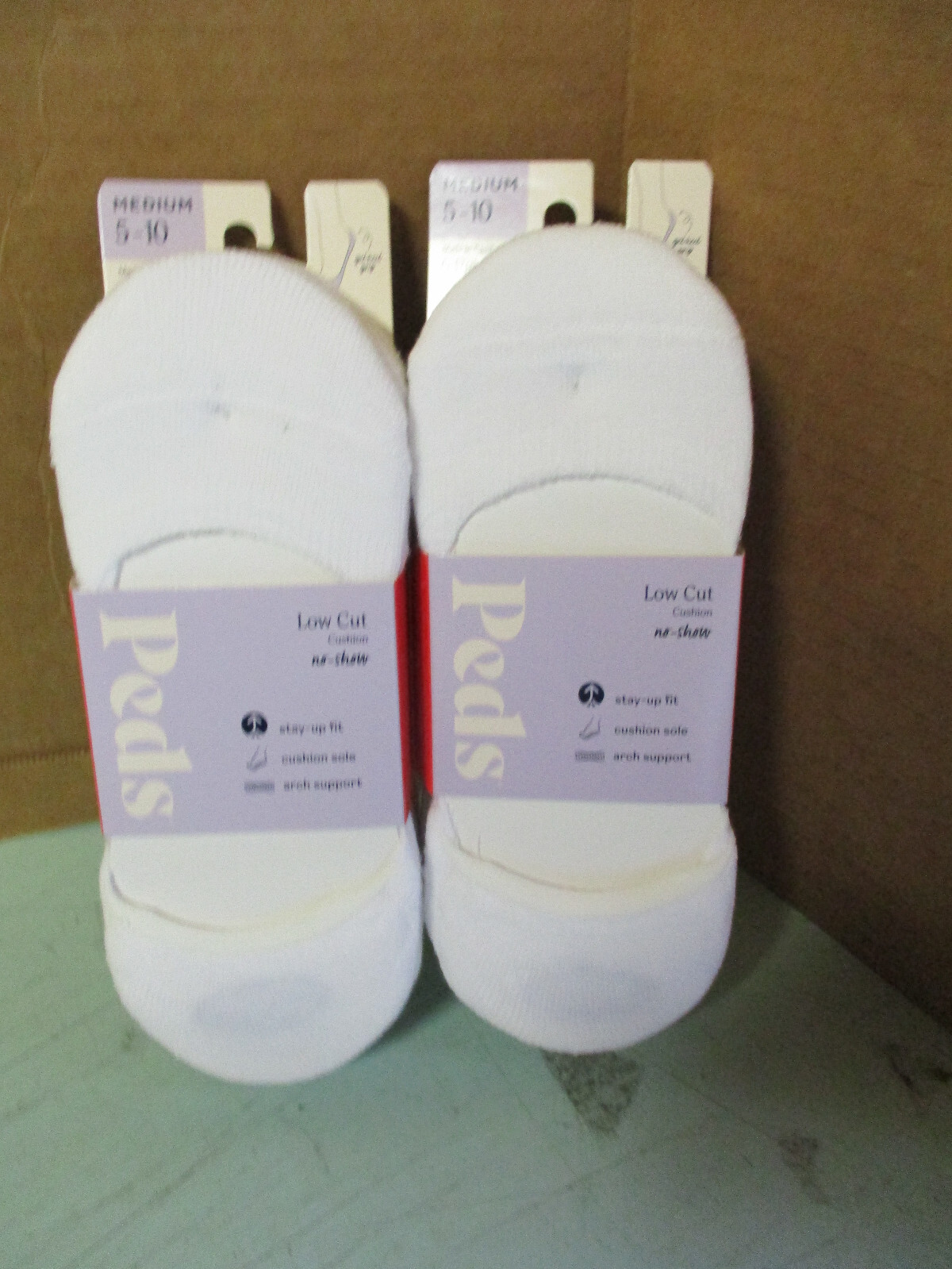 6 PAIR Womens Peds WHITE Low Cut CUSHION N0-SHOW Socks 5-10 MEDIUM U20
