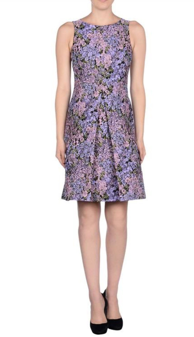 $1.7K Michael Kors Collection Jacquard Lilac Floral Dress 4 US 40 S Lined Runway