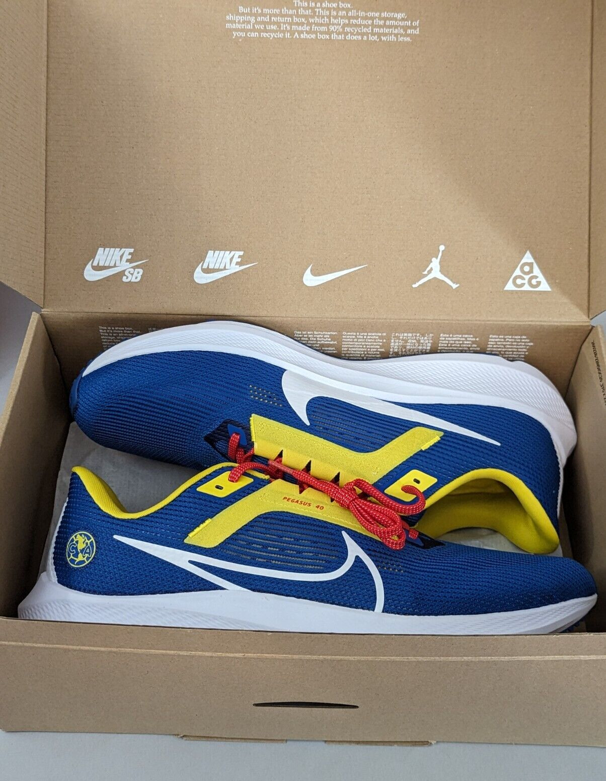 Nike Club America Air Zoom Pegasus 40 Running Shoes Mens 15 FN0012-400 Blue Jay