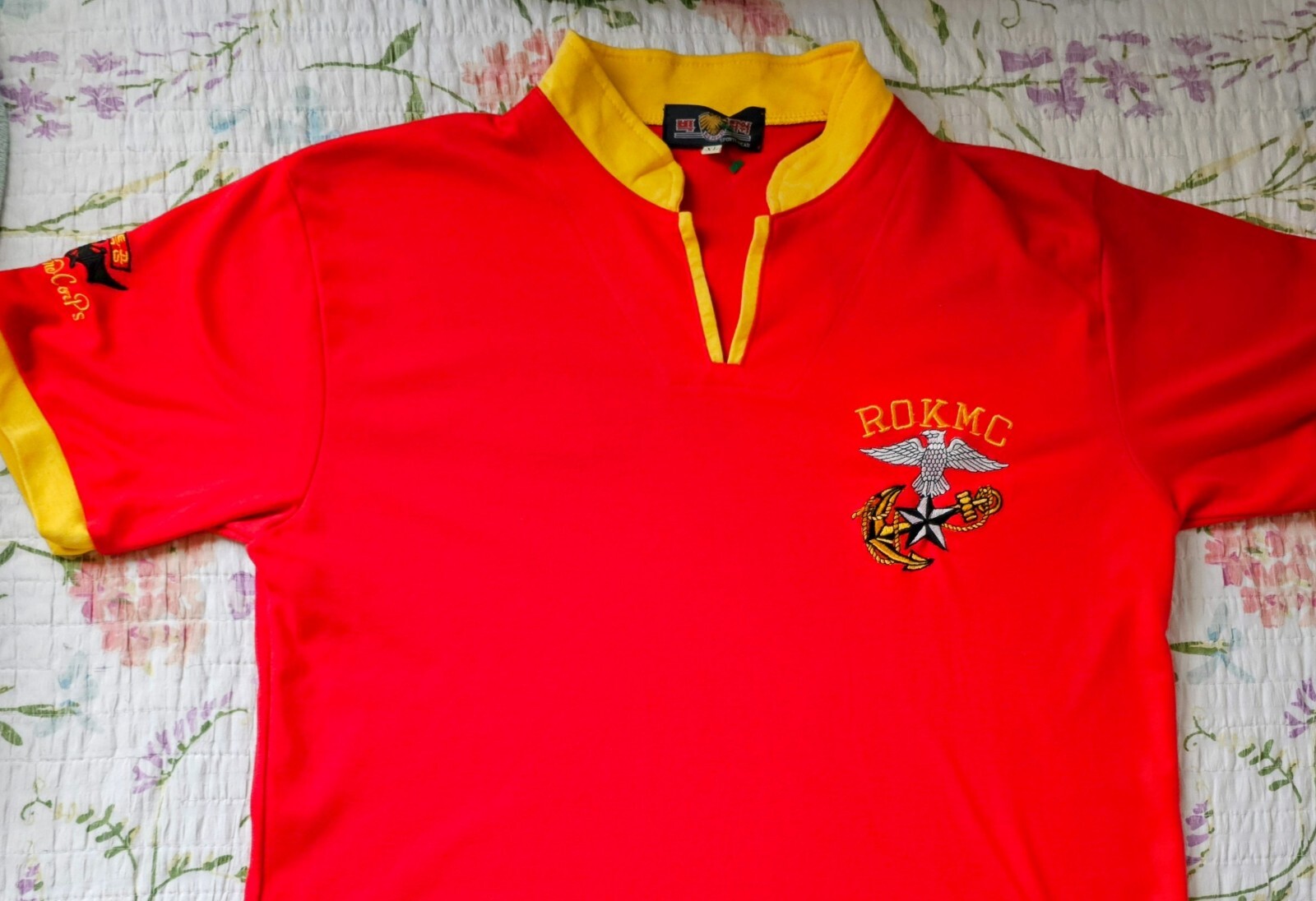 ROKMC Republic Of Korea Marine Corps Polo Shirt Men’s Size M Embroidered Logos