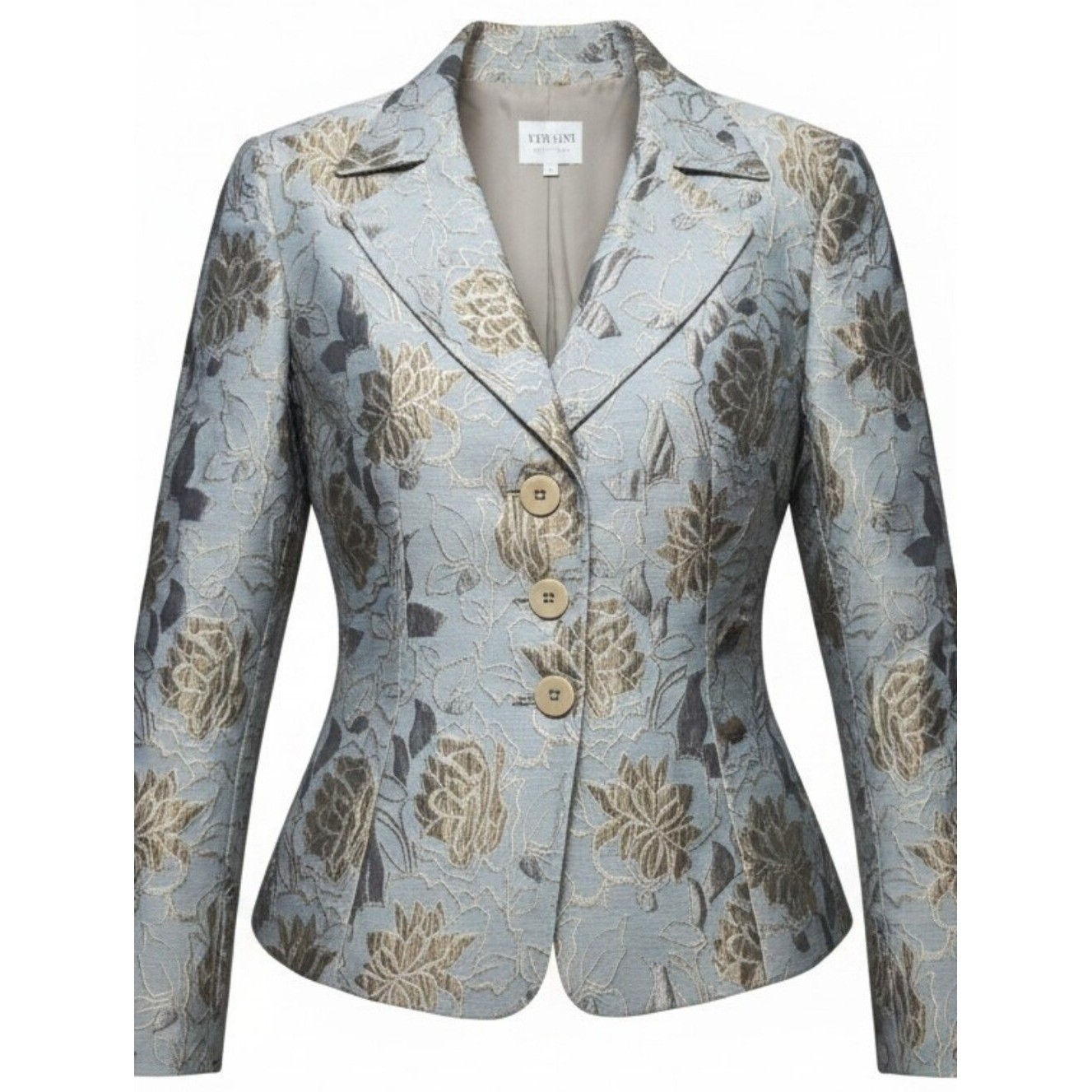 ARMANI COLLEZIONI | Metallic Floral Brocade Italy Structured Blazer Jacket | 14