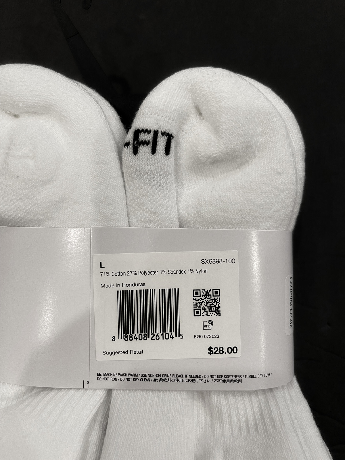 Nike 6-pack Everyday Plus DRI-FIT No Show Socks Women 10-13, Men 8-12 White