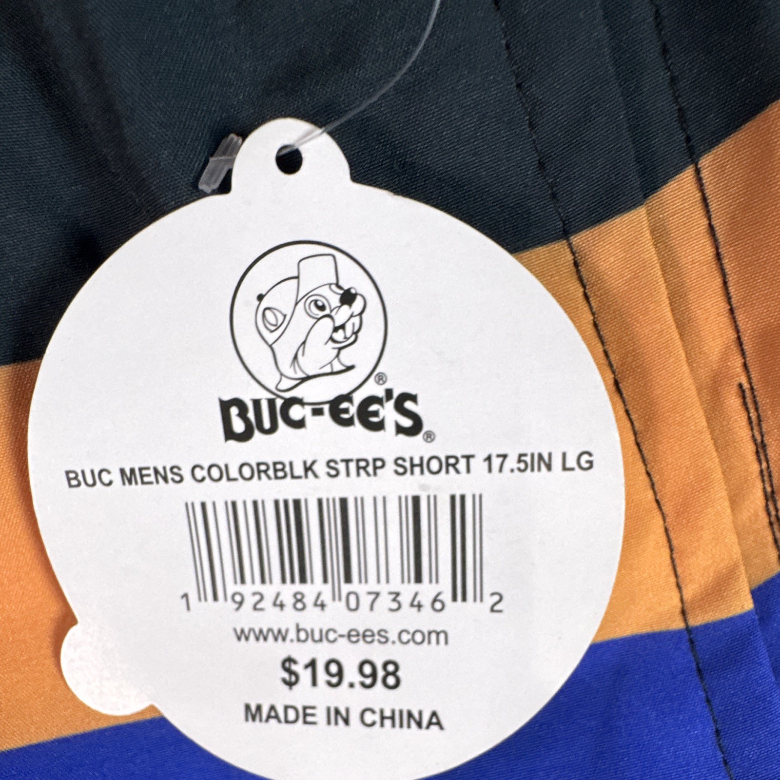 Buc-ee’s Men’s Large Swim Trunks Beaver Logo Print Beach Board Shorts Drawstring