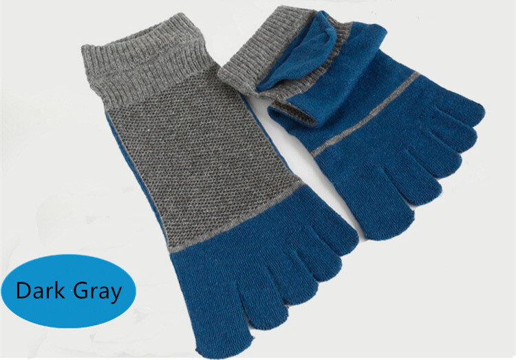 6 Pairs Five Finger Toe Sport Athletic Casual Solid Ankle Cotton Men Socks 7-11