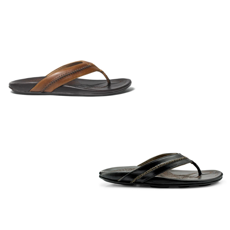 OluKai Mea Ola Men’s Leather Sandals Brand New Authentic