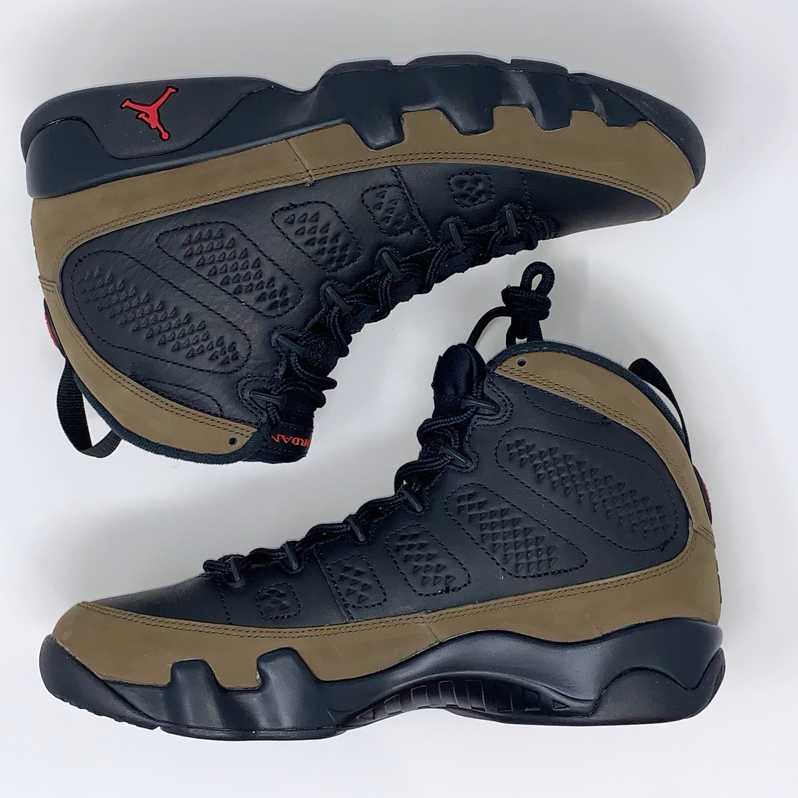 Air Jordan 9 ‘Olive’ Black Sneakers, Size 6.5 / 8W HV4794-030 BNIB