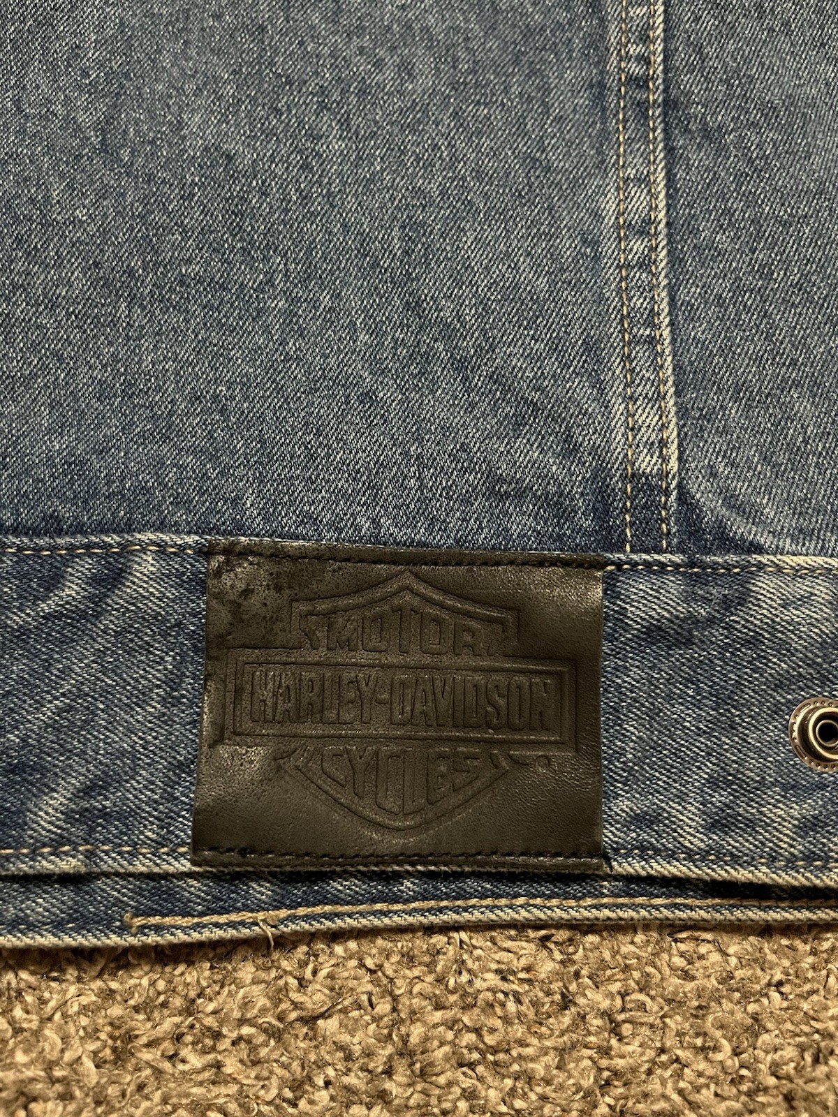 Vintage Harley Davidson Jacket Mens Med Denim 1903-2008 105th Anniversary Coat