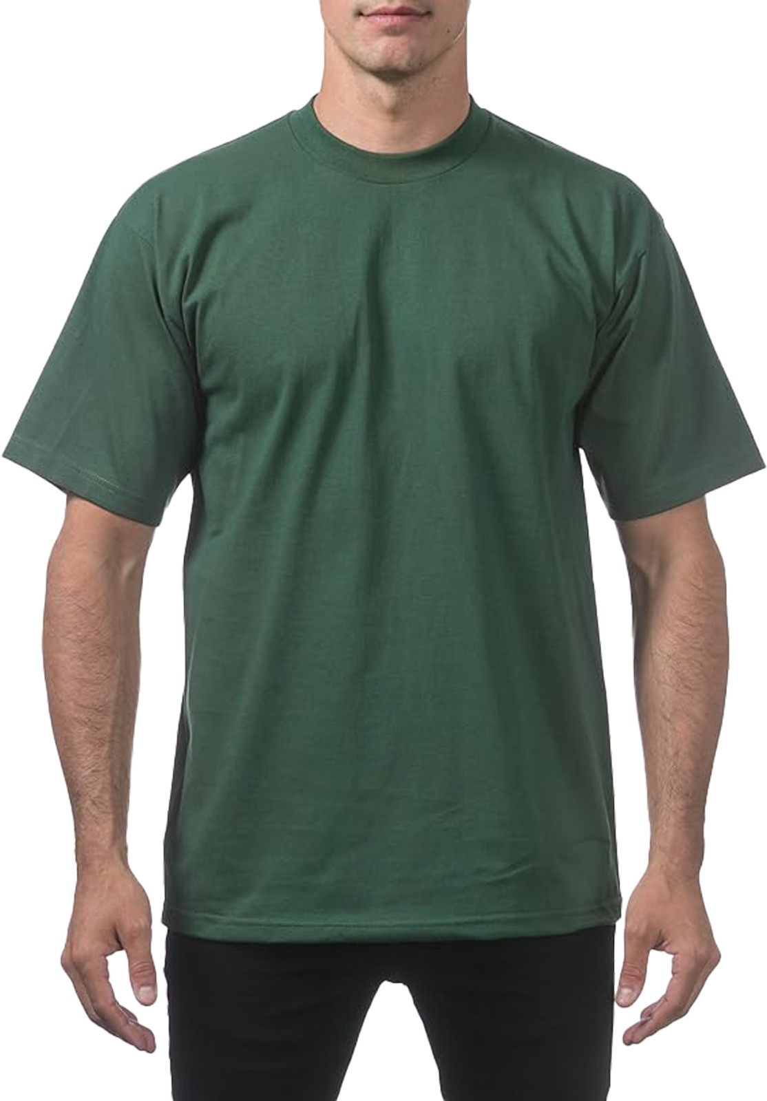 Pro Club Men’s Heavyweight T-Shirt Crew Neck Plain Blank Short Sleeve Tee All Si