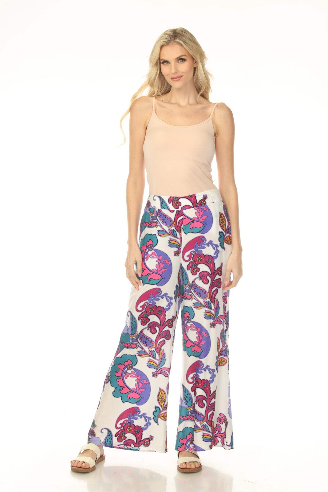 Johnny Was Paisley Smocked Waist Flared Pant CSW2525-J