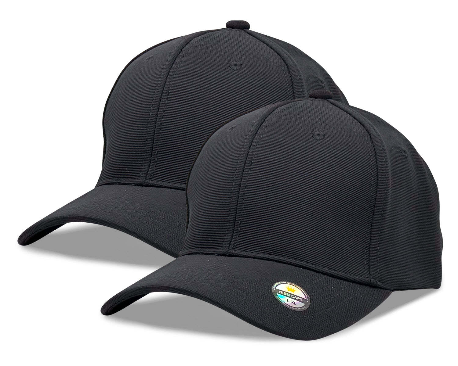 [2 Pack] Hybrid Stretch-Fitted Trucker Cap, Baseball Cap with Air Mesh