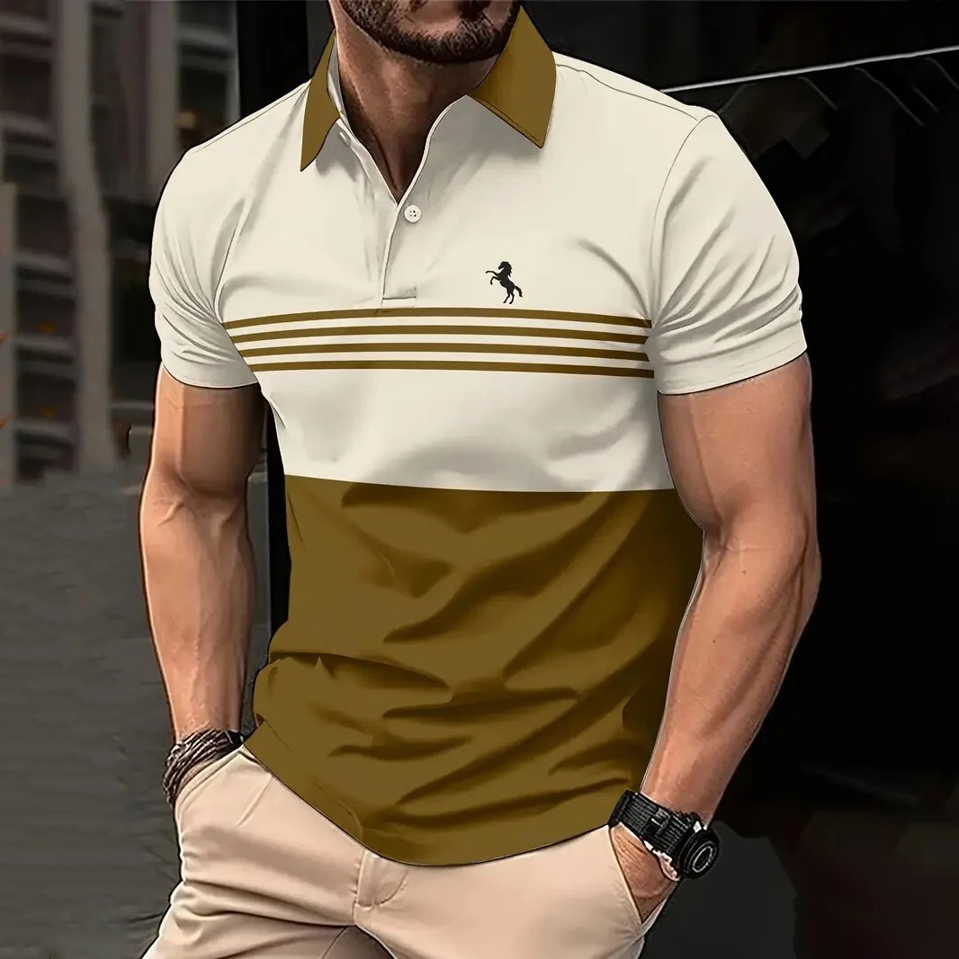 Men Luxury Summer Polo Shirt Breathable Casual Short Sleeve Fashion Top Gift