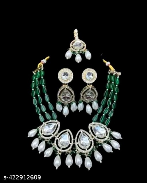 Indian Bollywood Gold Plated Kundan Choker Bridal Necklace Earrings Jewelry Set