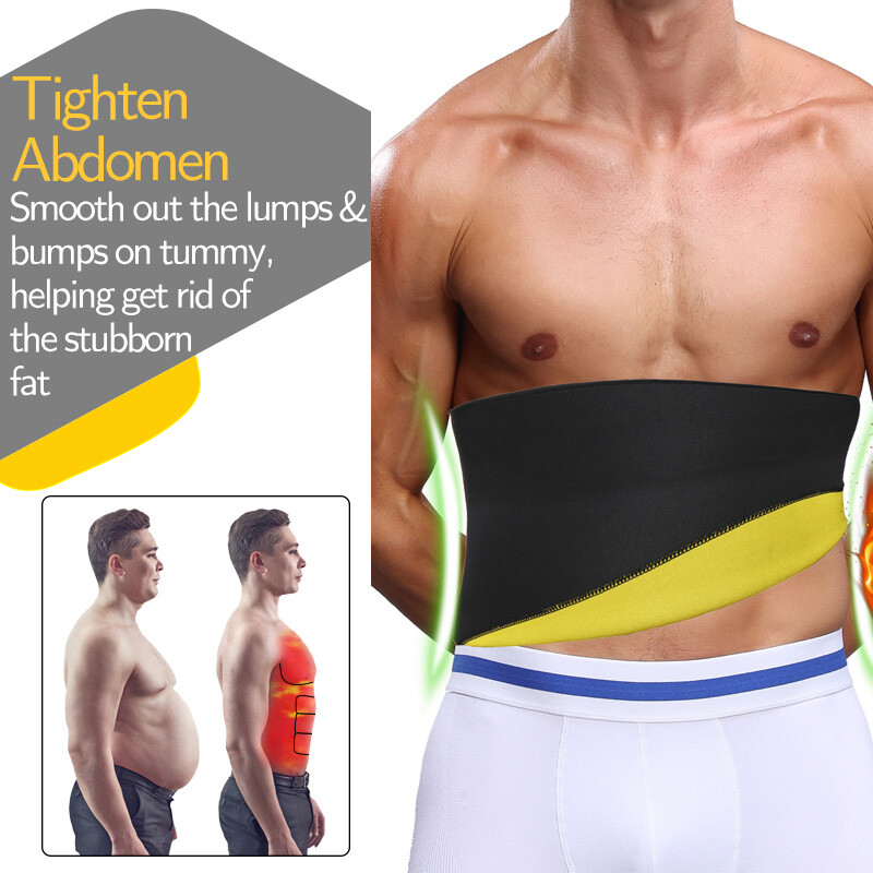 Men’s Fat Burner Tummy Slim Body Shaper Neoprene Sauna Sweat Belts Waist Trainer