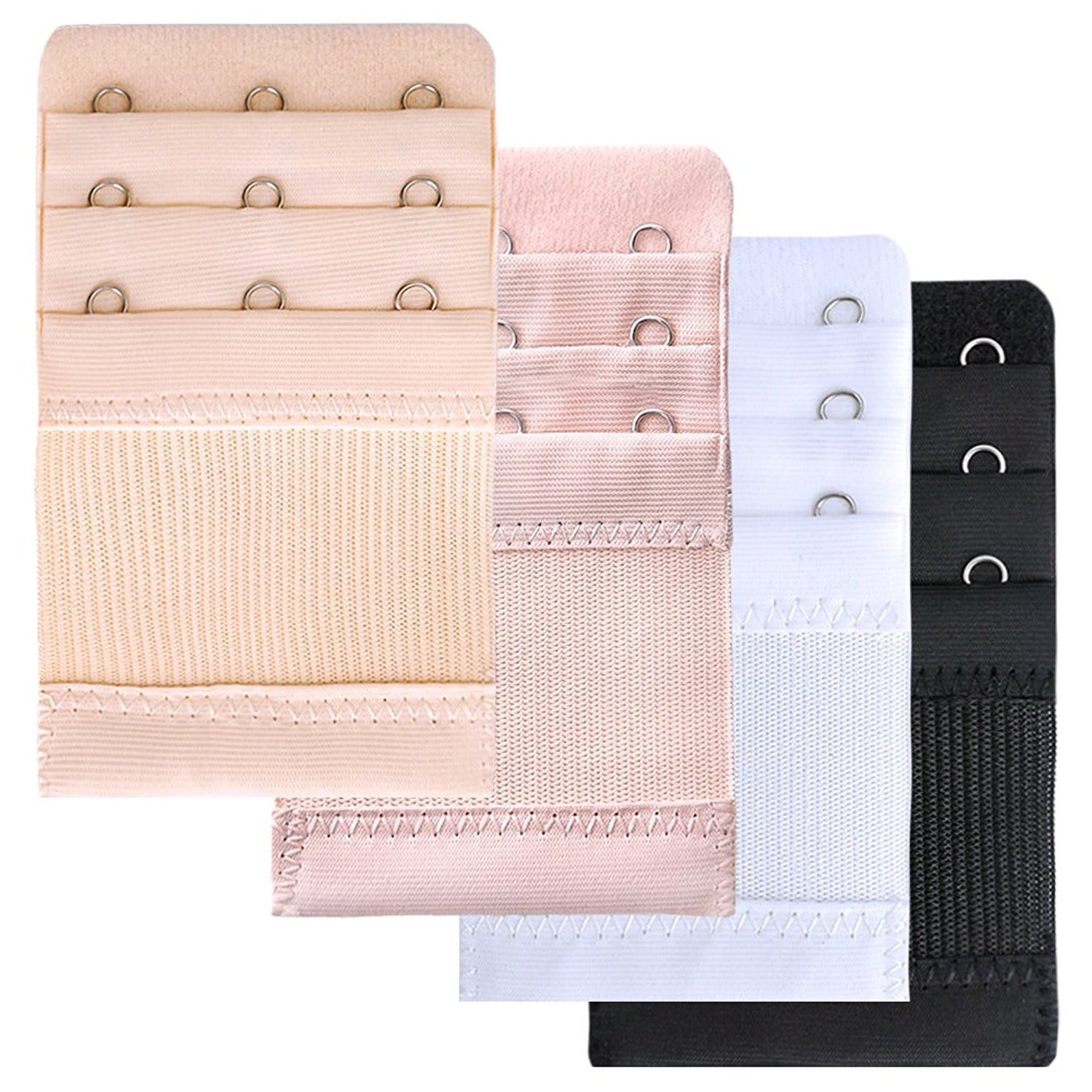Set Of 4 Bra Extender 3 Hooks with Elastic 3 Rows