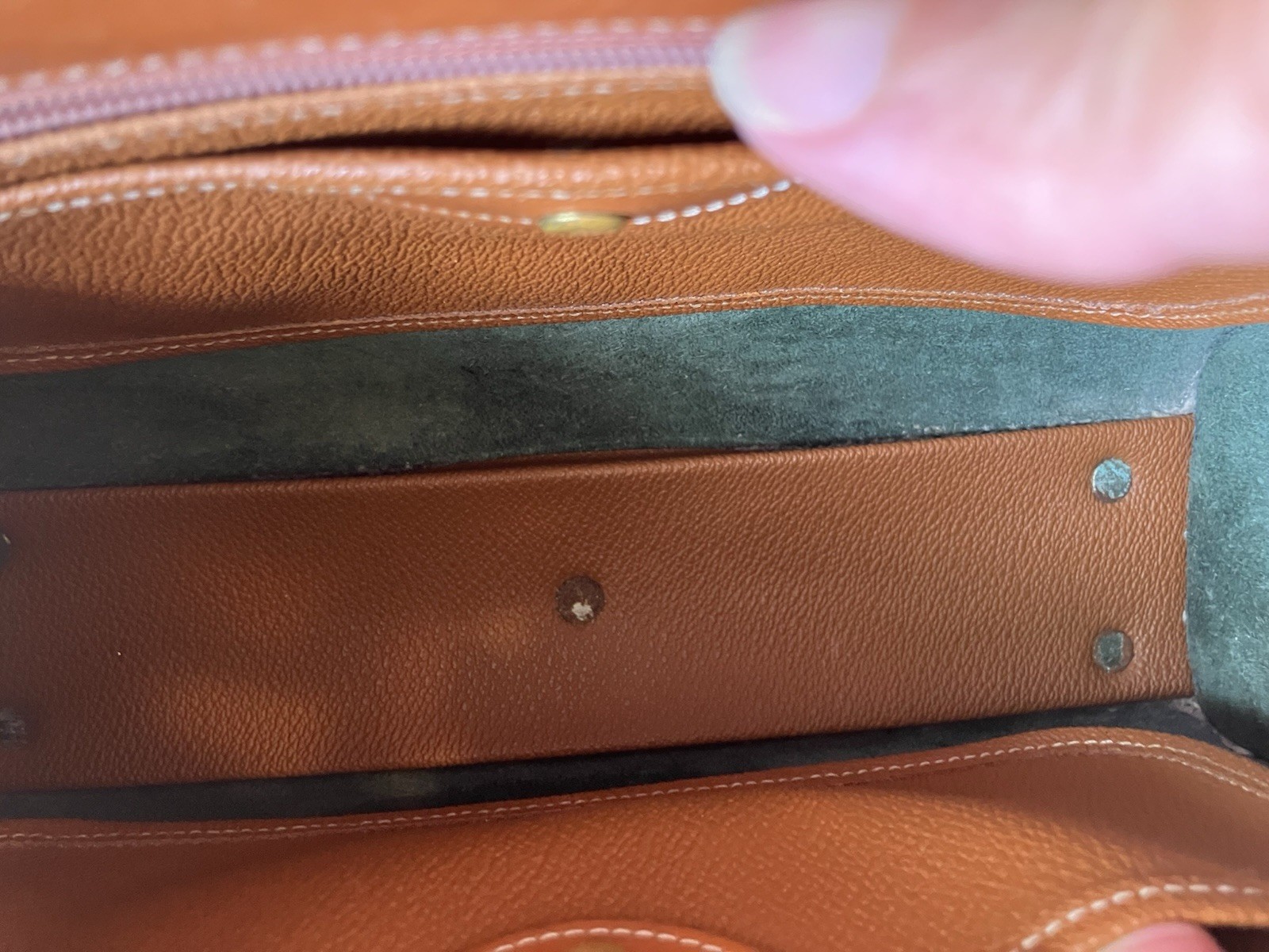 Dooney & Bourke All-Weather Leather Green/Brown Small Crossbody Zip Bag