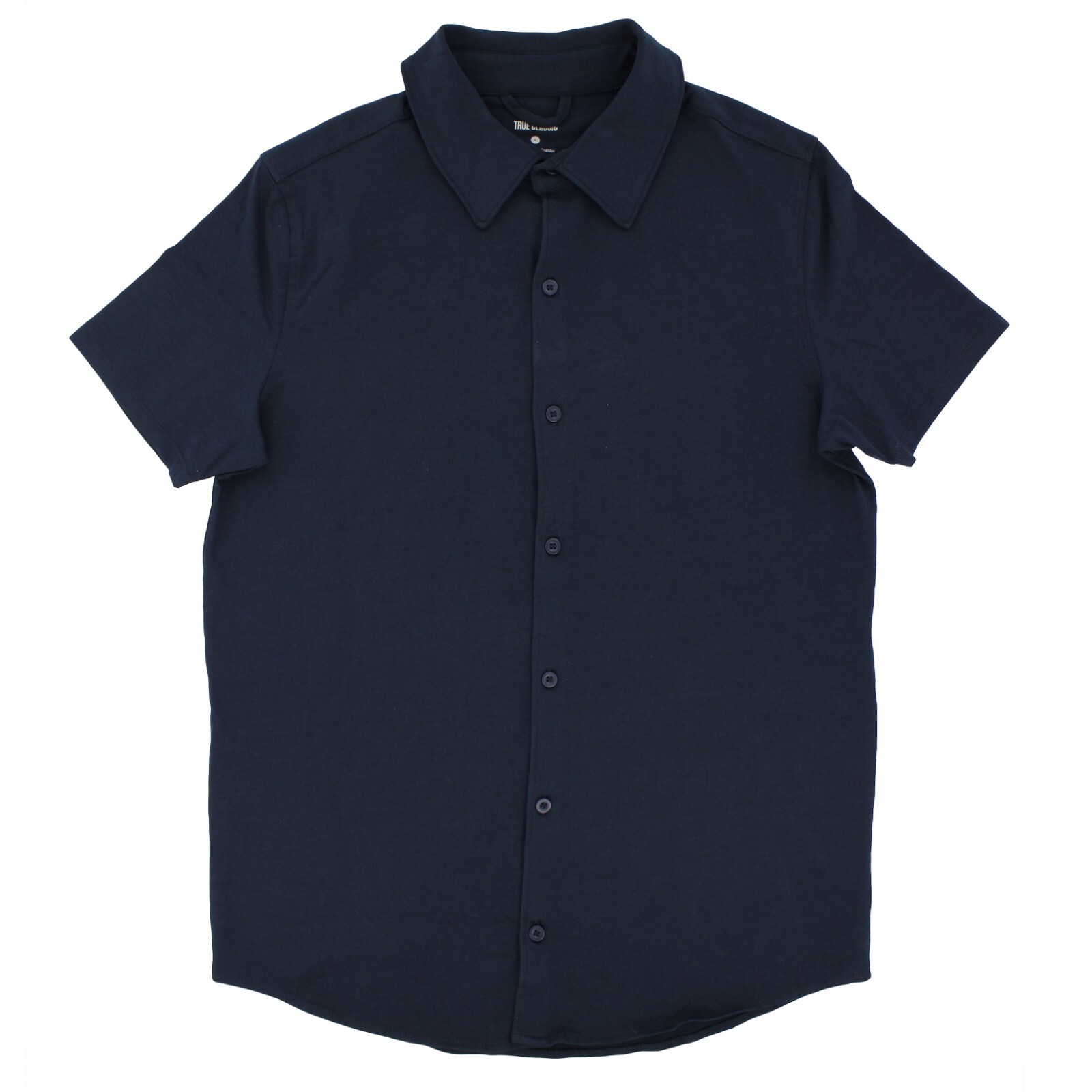 True Classic Men’s Knit Shirt Casual Short Sleeve Multi-Stretch Button-Up