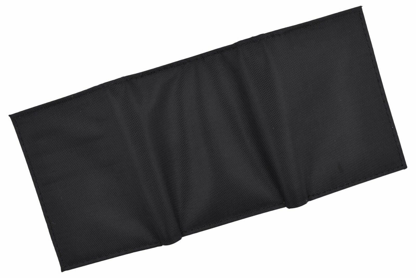 Men’s Nylon Black Classic Trifold Credit Card ID Wallet with Leather Interior
