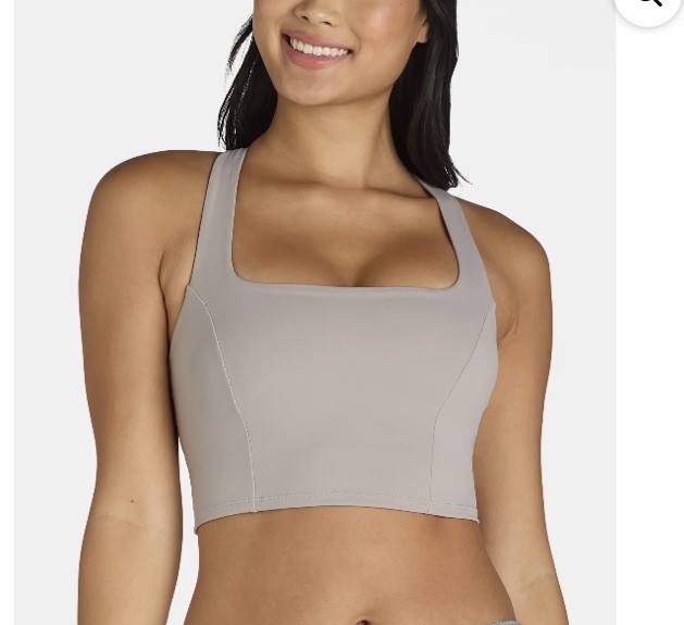Avia Women’s Medium Support Square Neck Sports Bra Taupe Brown Multi- Sizes New