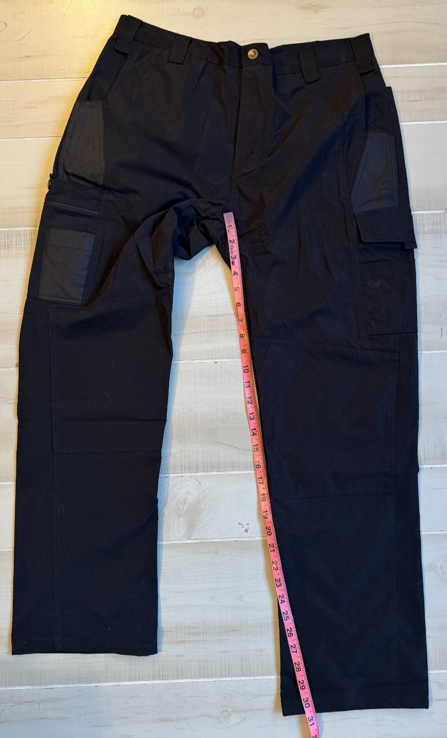Tactical Series black polyester fiber cargo pants size L women’s 30.5″