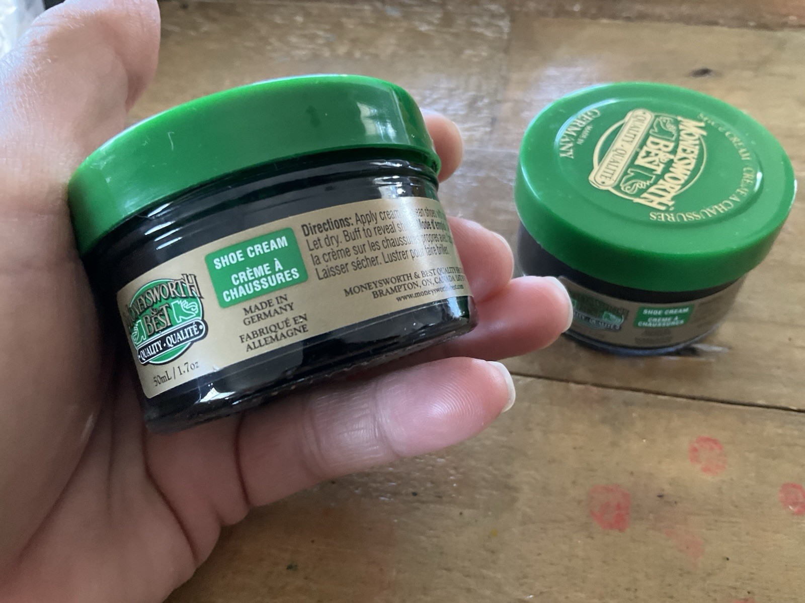 2 Jars Moneysworth Best Boot & Shoe Cream Polish 50ml 1.7oz (BLACK)