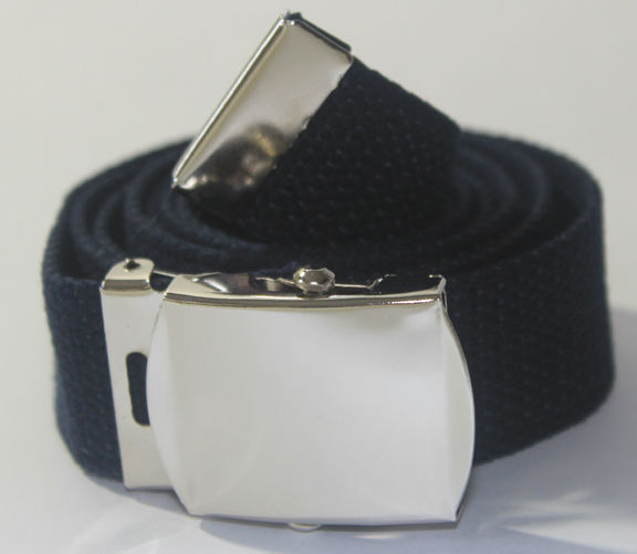 NEW ADJUSTABLE 56″ INCH ASSORTED CANVAS MILITARY WEB UNIFORM BELT CHROME BUCKLE