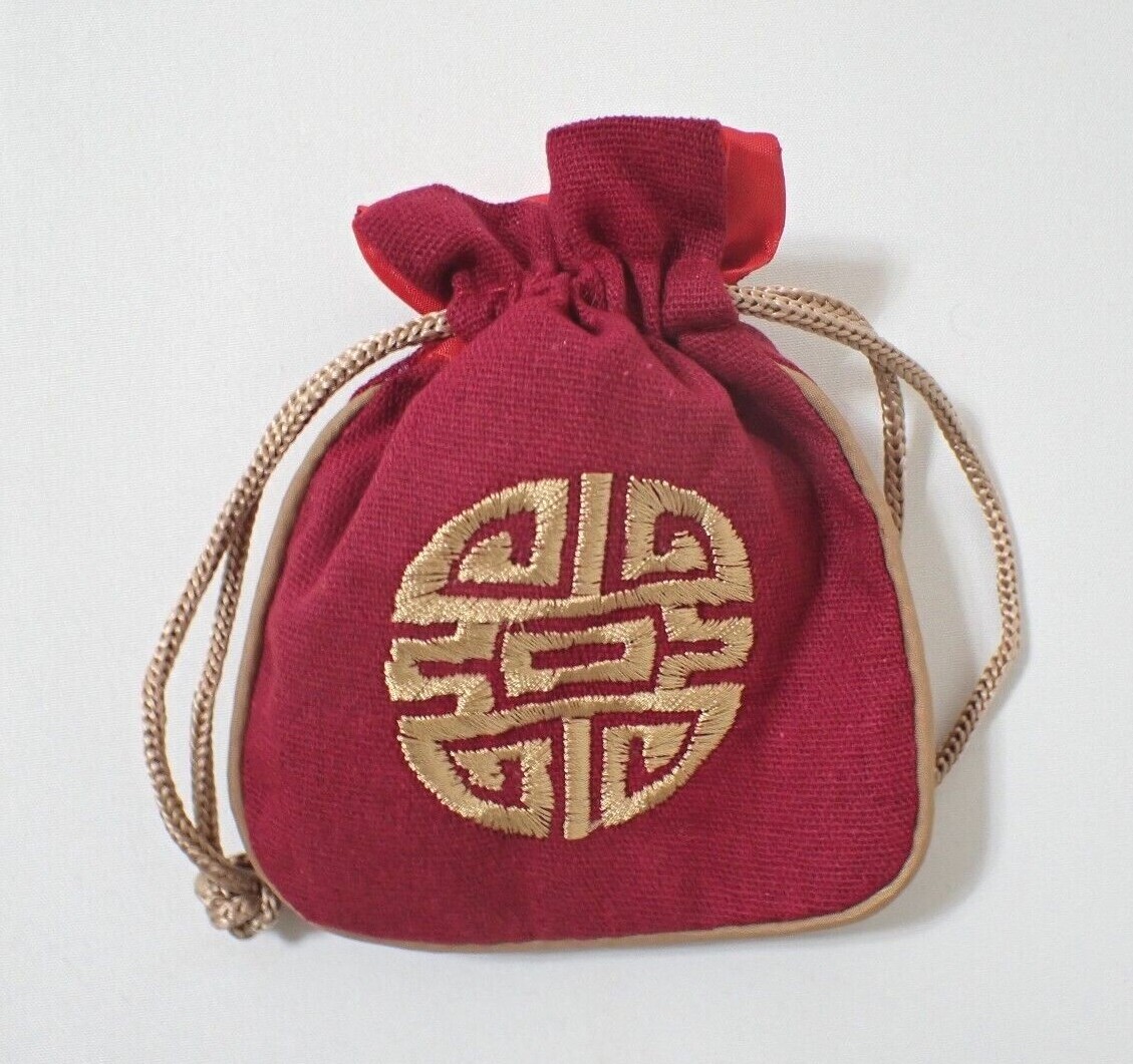 Mongolian traditional Hand made silk bag, mixed silks 14 x 11 cm