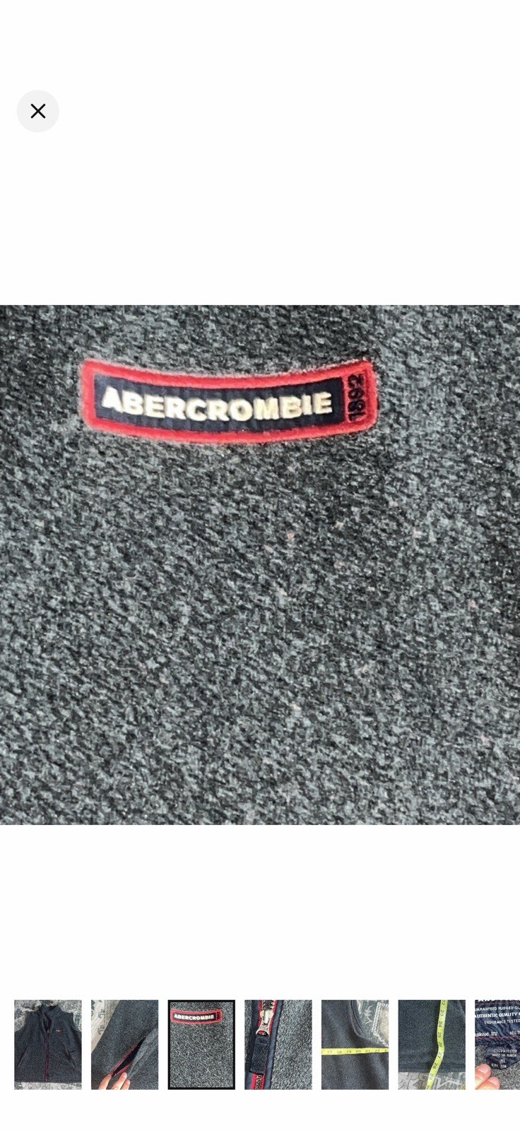 Vintage Abercrombie & Fitch Vest Mens XL Gray Full Zip Pockets Outdoor Y2K Gorpc