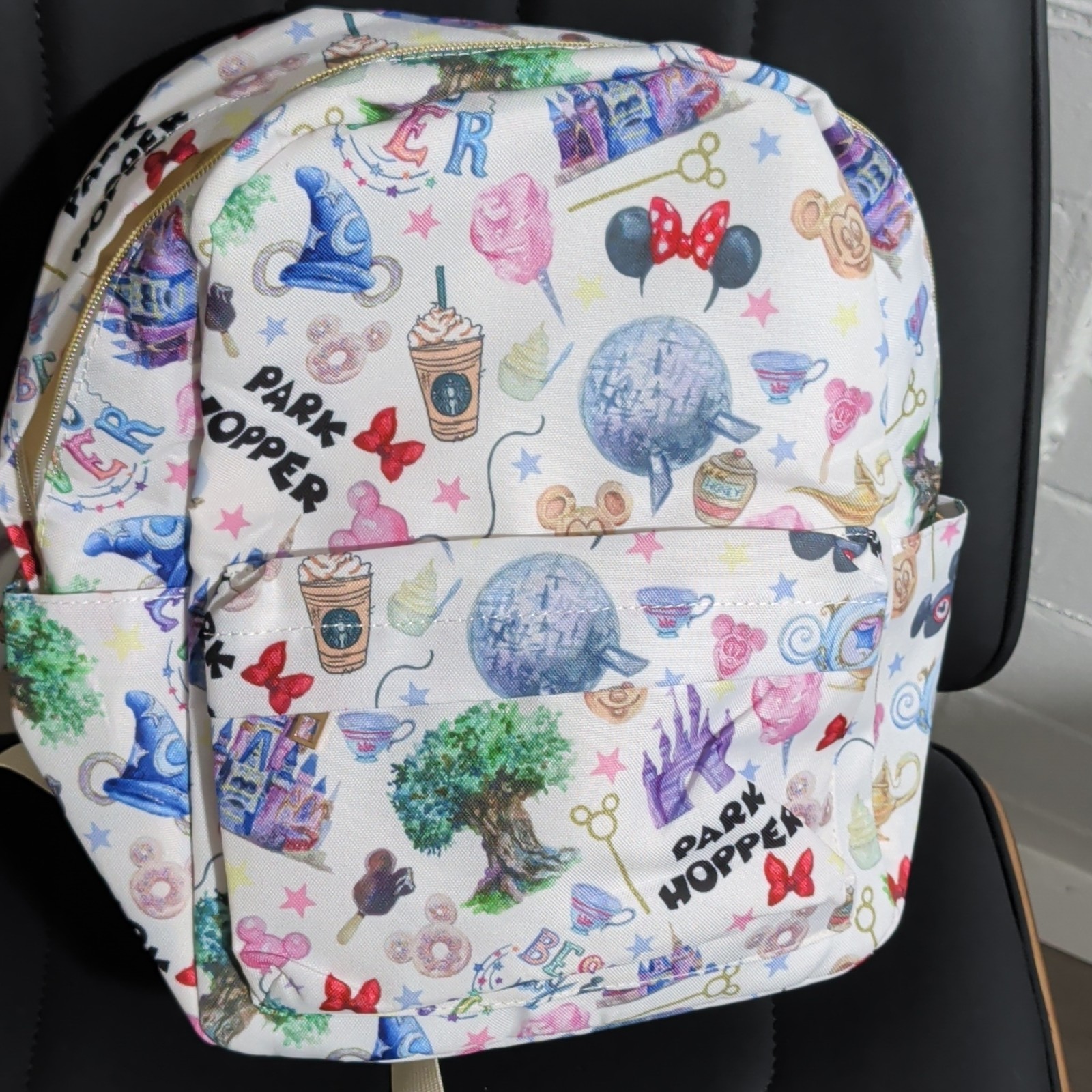 Park Hopper Disney Parks Mickey Minnie Graphic Print Backpack Zip, Adjustable