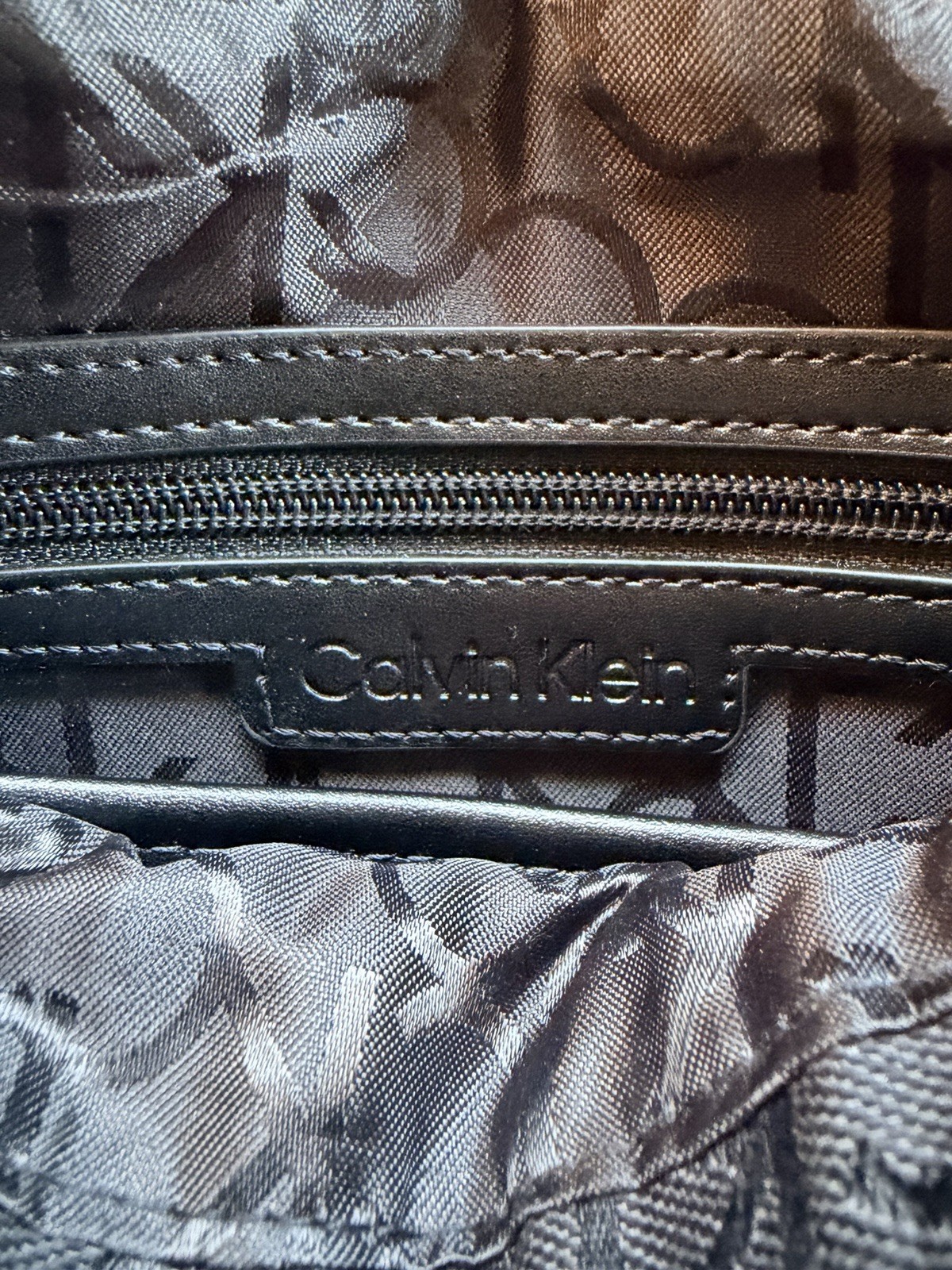 Calvin Klein Black/Gray Logo Backpack Top Handle Zip & Magnetic Closure Pockets