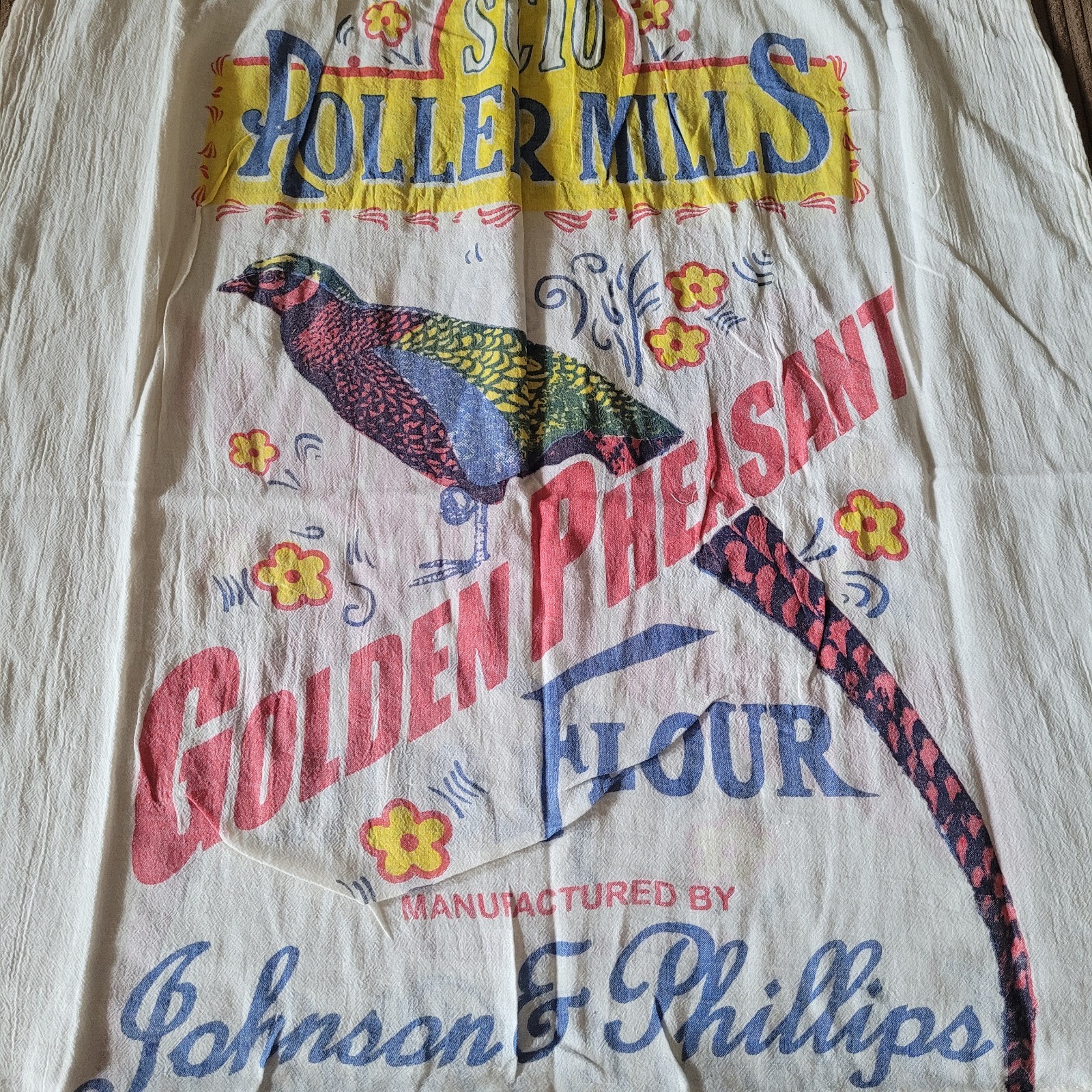 Flour Sack Dress Pheasant Vintage Look Feed Sack Garden Hippie Boho One Size