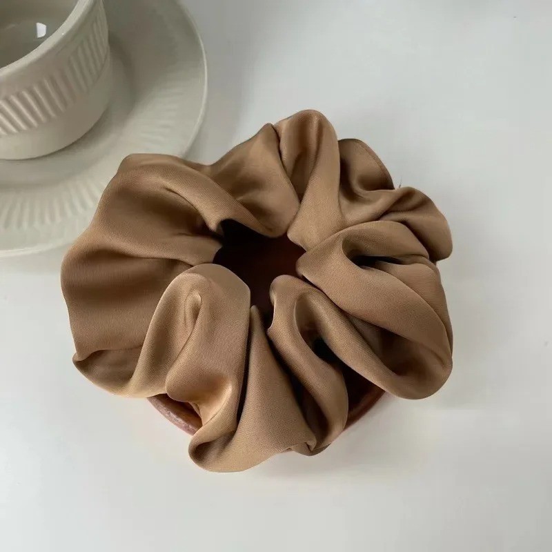 1pcs Women Silk Satin Scrunchies Korean Ladies Girls Elastics Hair Band Ponytail