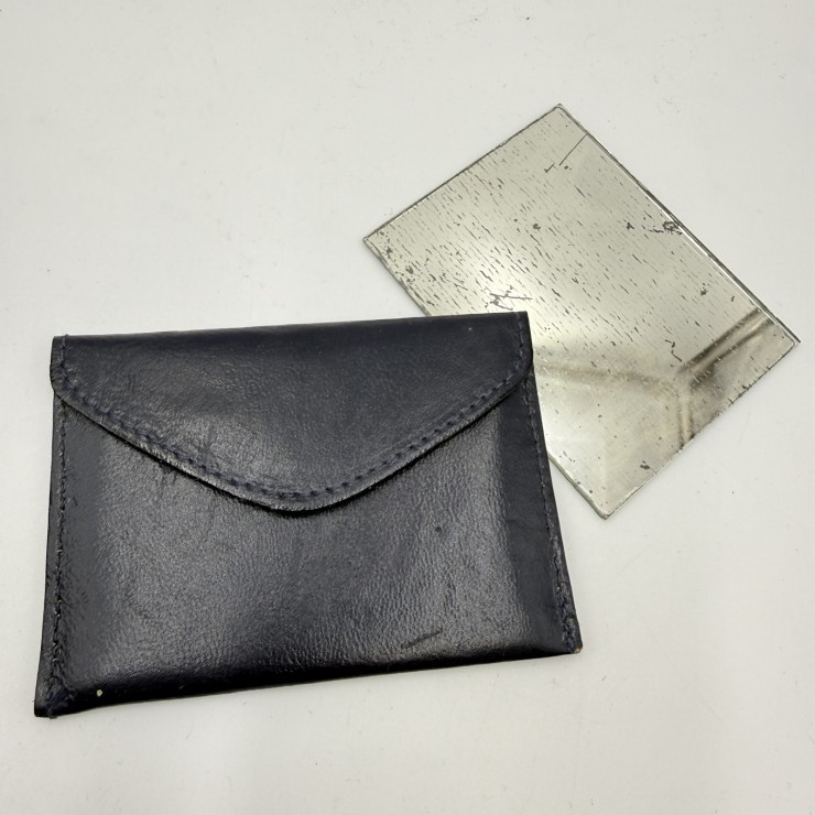 CELINE Sulky C Macadam Vintage Shoulder Bag Navy Canvas and Leather Gold-ton…