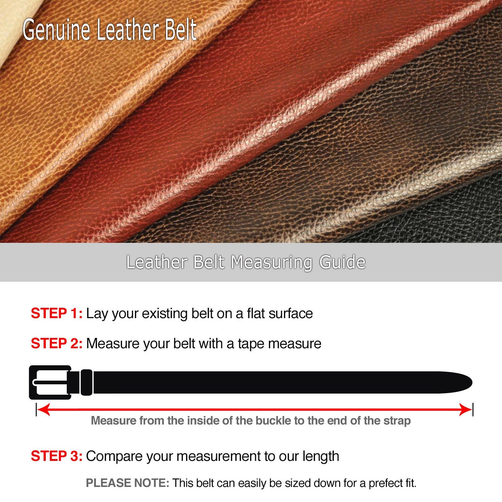 Genuine Leather Mens Ratchet Belt Belts For Men Adjustable Automatic Buckle Ti
