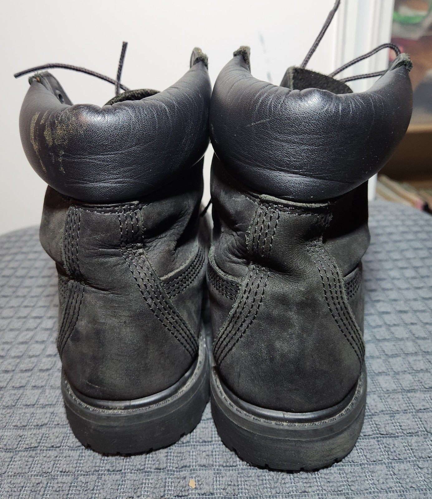 Timberland Premium 6-Inch Waterproof Boots Mens 8.5 Black Leather Insulated