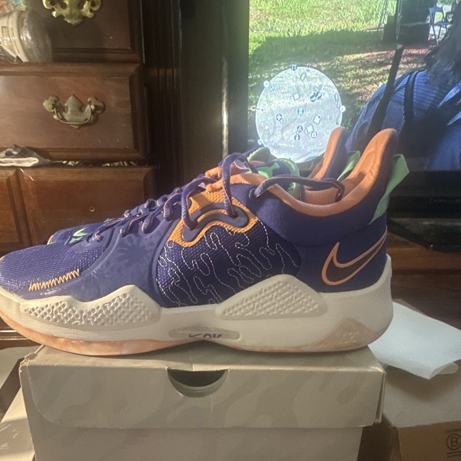 Nike PG 5 LA Drip Men’s Sneaker Lapis/Blue Void/Crimson Bliss CW3143-400