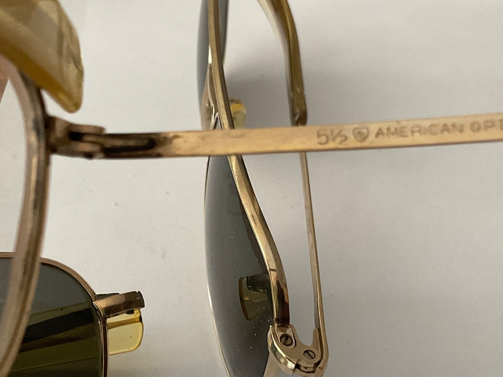 AO Original Pilot Unisex Sunglasses -2 Calobar Green/Gold and one clear