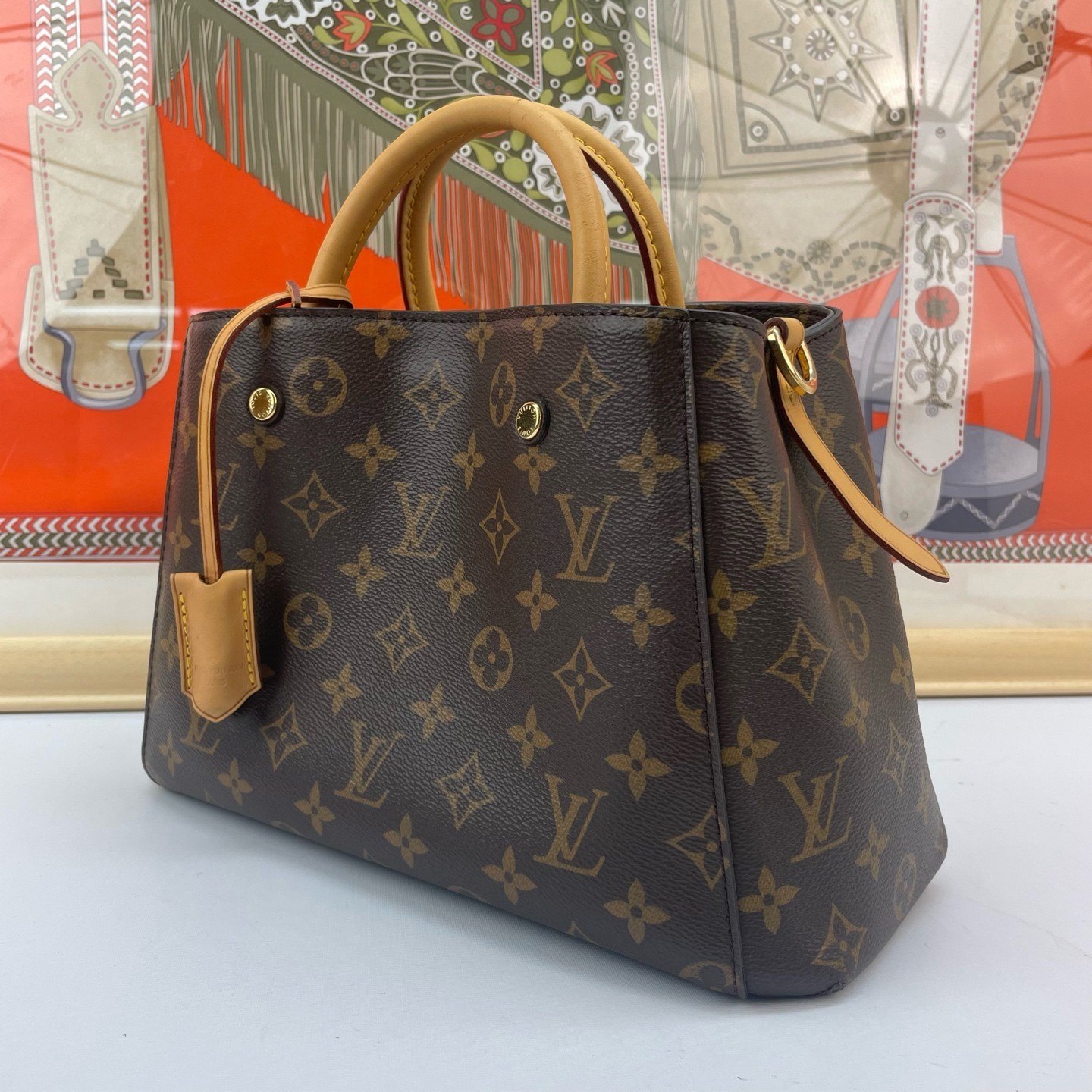 Louis Vuitton Montaigne BB Monogram Canvas Crossbody Shoulder Bag Brown LV