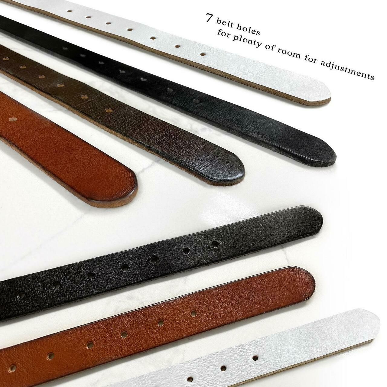 Casual Jean Belt Genuine Full Leather Vintage Belt Strap 1-1/8″ wide Snap on