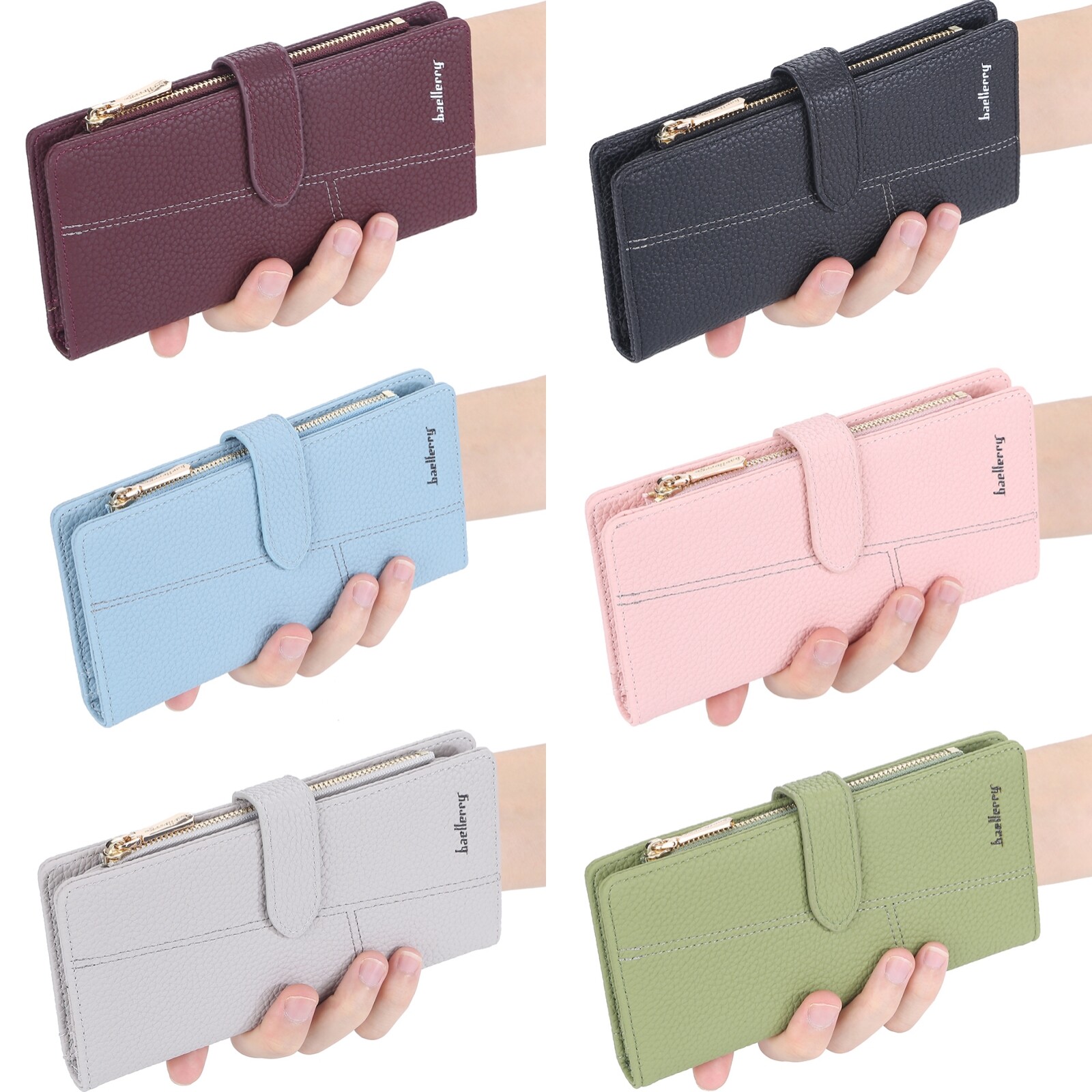 Ladies Purse Wallet Leather Women Gift HASP Protected 8 Card Slot Zipper Pocket