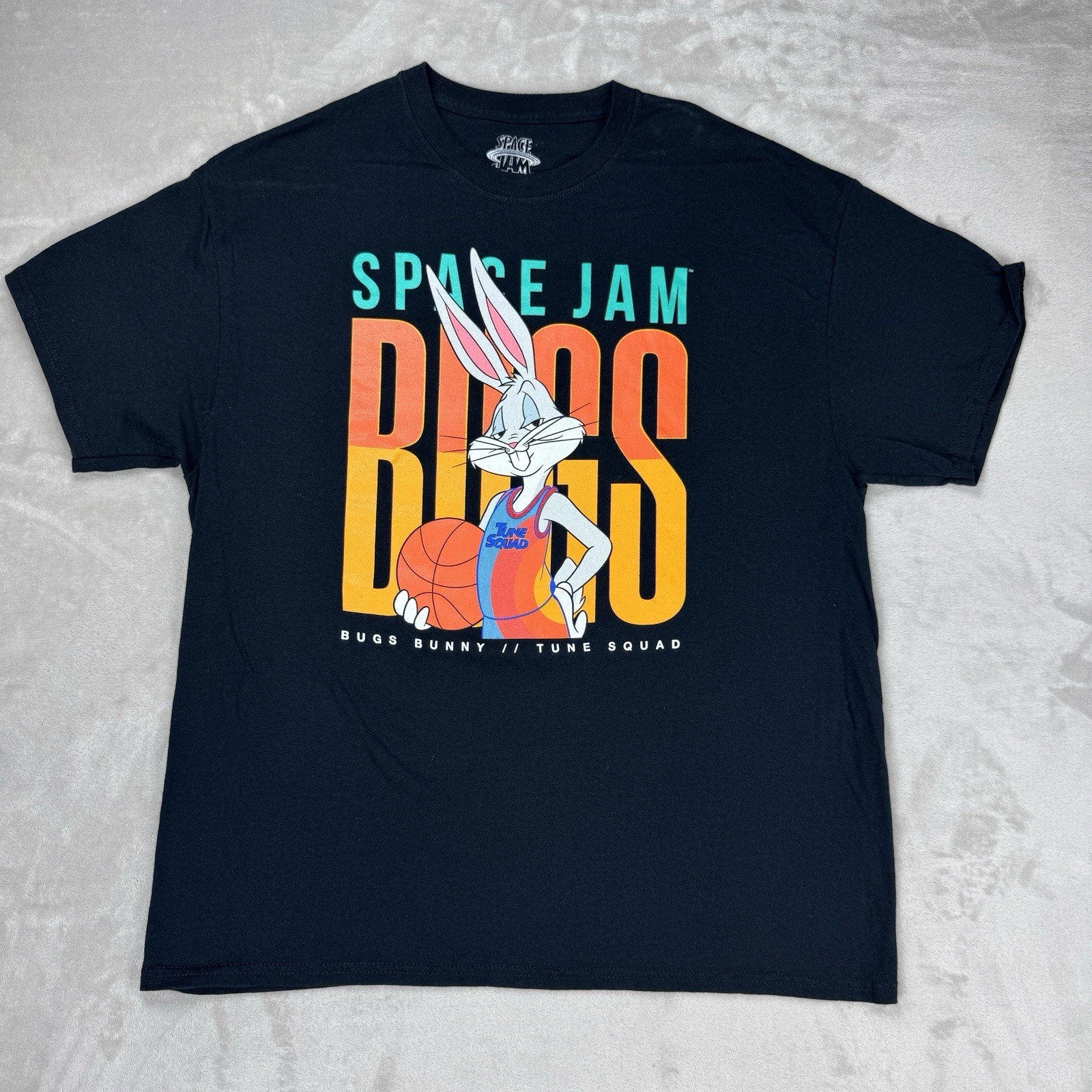 XL Space Jam Tune Squad All Over Print Tee Mens Taz Marvin Looney Tunes Bugs